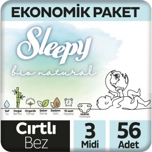 Sleepy Bio Natural Bebek Bezi, 3 Numara, 56 Adet