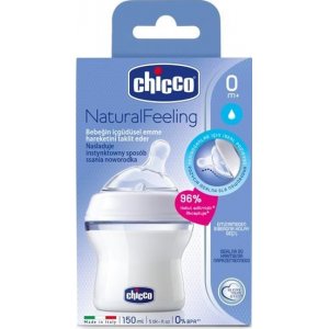 Chicco Natural Feeling Silikon Emzikli PP Biberon, 0+ Ay, 150 ml