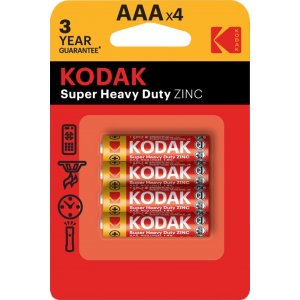 Kodak Çinko Karbon Blister İnce Pil, AAA, 4'lü