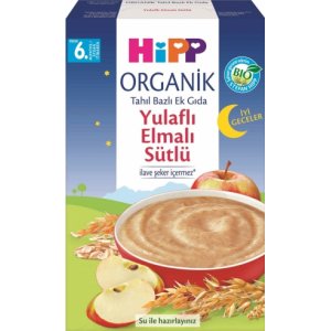 Hipp Organik İyi Geceler Sütlü Yulaflı Elmalı Tahıl Bazlı Ek Gıda, 250 g