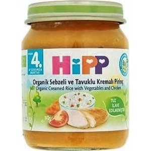 Hipp Organik Sebze ve Tavuklu Kremalı Pirinç, 125 g