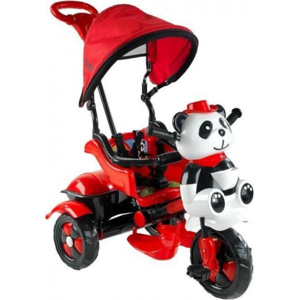 Babyhope Little Panda 3 Tekerli Kontrollü Bisiklet, Kırmızı Siyah