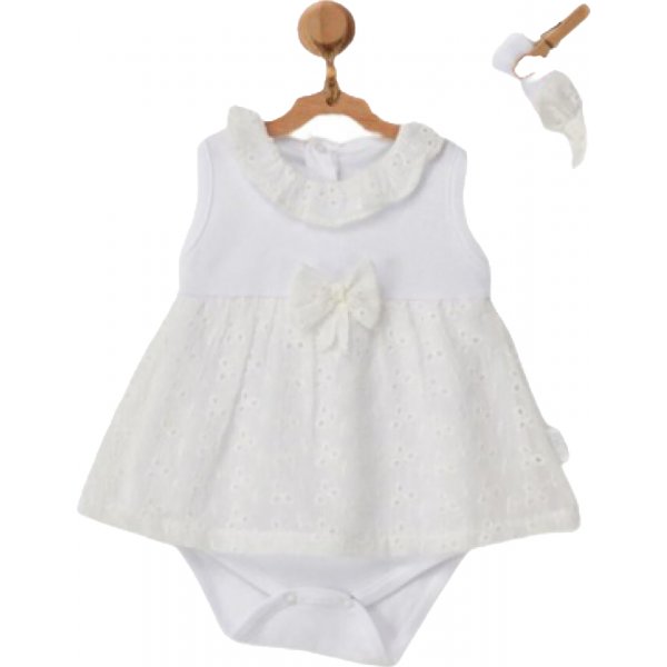 Andywawa Floral Street Bebek Elbise Takım, Beyaz