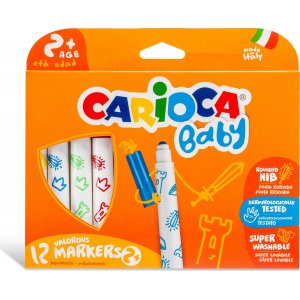 Carioca Jumbo Bebek Süper Yıkanabilir Keçeli Boya Kalemi, 12'li