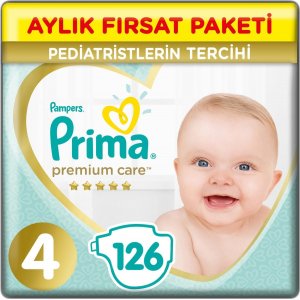 Prima Premium Care Bebek Bezi, 4 Beden, 126 Adet