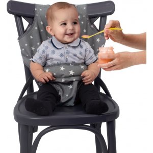 Sevi Bebe Kumaş Mama Sandalyesi, Gri, Yıldız