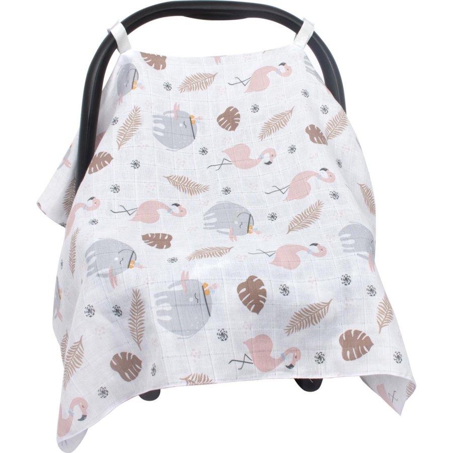 Sevi Bebe Müslin Puset ve Ana Kucağı Örtüsü, Flamingo