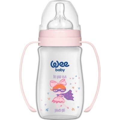 Wee Baby Klasik Plus Geniş Ağızlı Kulplu PP Biberon, 250 ml