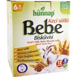 Hünnap Keçi Sütlü Vitaminli Bebek Bisküvisi, 400 g