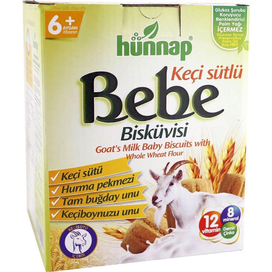 Hünnap Keçi Sütlü Vitaminli Bebek Bisküvisi, 400 g