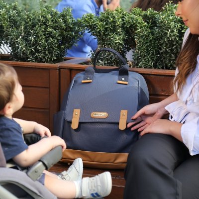 M&Y Holifera Deri Anne Bebek Bakım Çantası, Lacivert