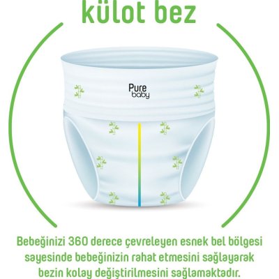 Sleepy Pure Baby Organik Külot Bez, 6 Beden, 32 Adet