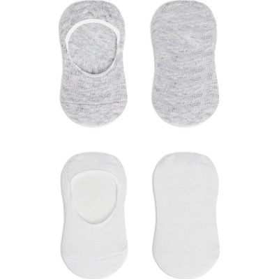 Bistyle 2'Li Penye Babet Silikonlu Basic Çorap 30104 Gri Beyaz