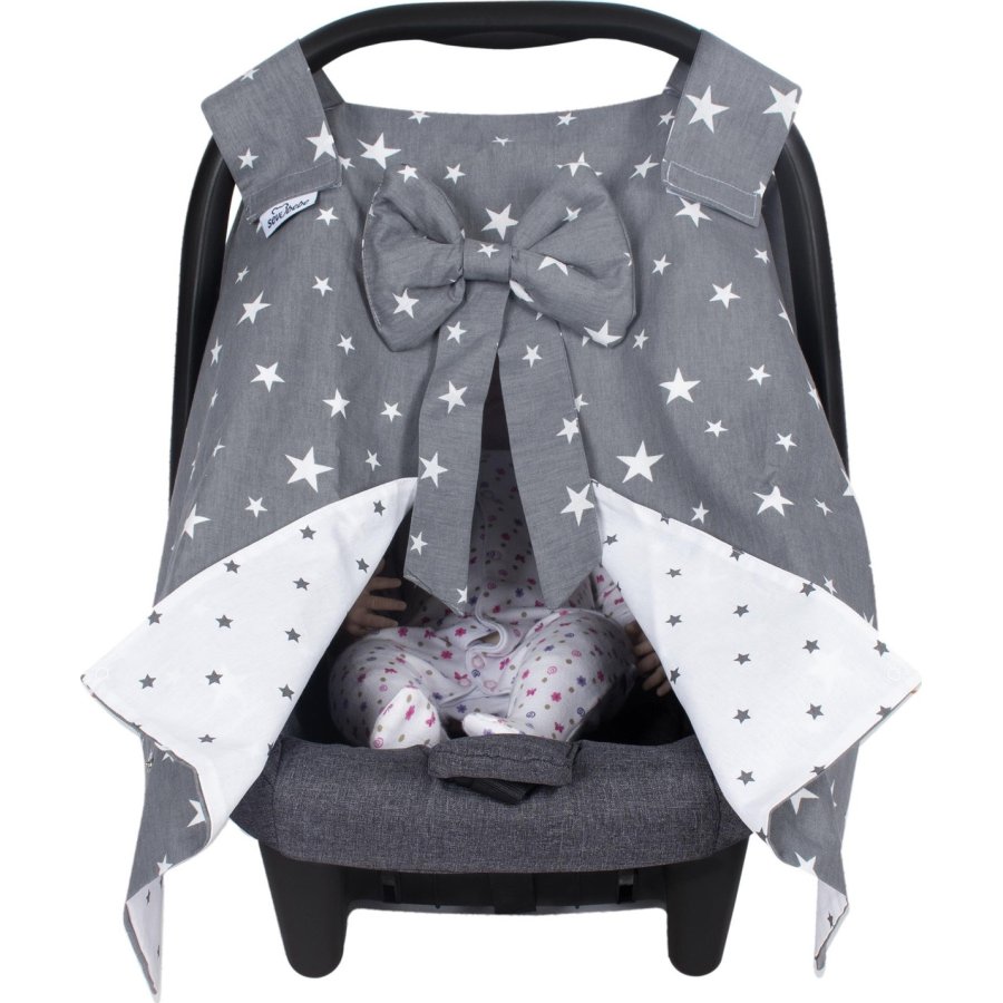 Sevi Bebe Fiyonklu Ana Kucağı Örtüsü, Gri, Yıldız
