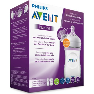 Philips Avent Natural PP Biberon, 260 ml, 2'li