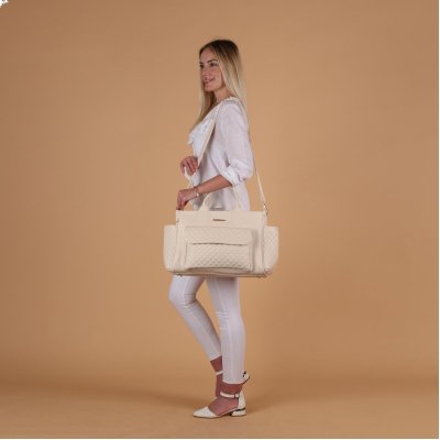 M&Y Athena Deri Anne Bebek Bakım Çantası, Krem