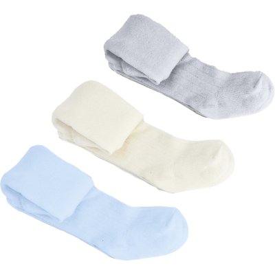 Bistyle Penye Külotlu Çorap, Mavi, Ekru, 3'lü