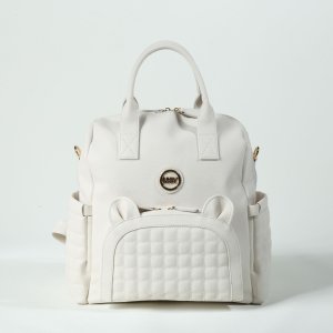 M&Y Kitty Deri Anne Bebek Bakım Sırt Çantası 7271 Krem