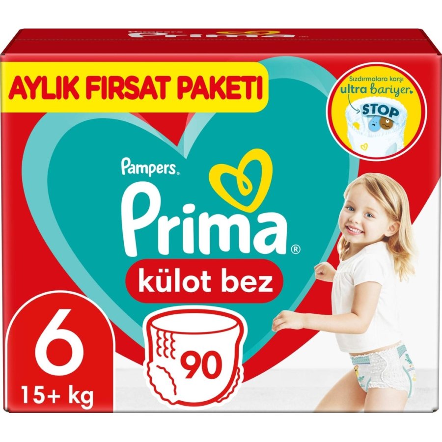 Prima Külot Bebek Bezi, 6 Beden, 90 Adet
