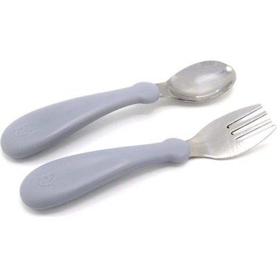 BabyJem Paslanmaz Çelik Çatal Kaşık Seti, Gri