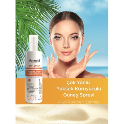 Dermokil Sun Çok Yönlü Yüksek Koruyucu Güneş Spreyi, SPF 50, 200 ml