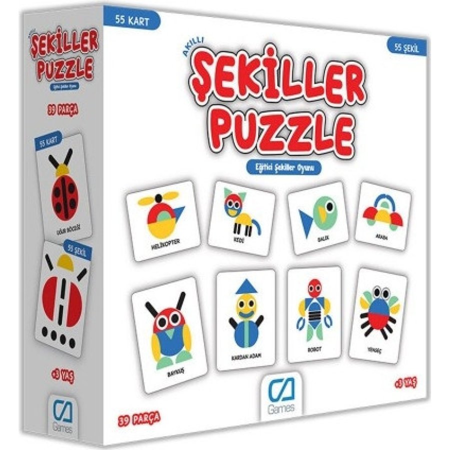 Games Akıllı Şekiller Puzzle, 55 Kart