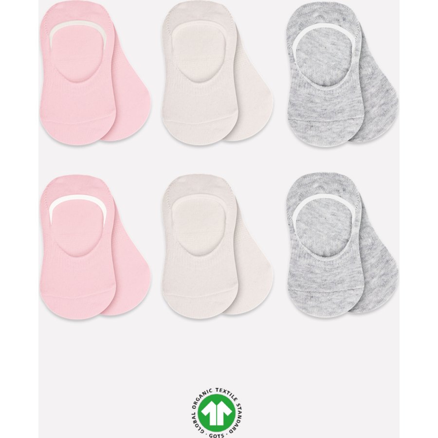 Bistyle 6'Lı Silikonlu Babet Penye Çorap 30101 Pembe Ekru Gri