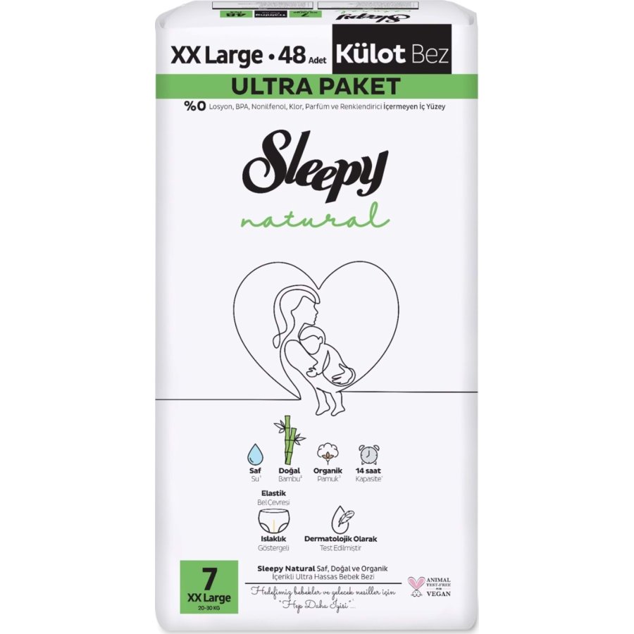 Sleepy Natural Külot Bez Ultra Paket 7 Beden 20-30 Kg 48 Adet