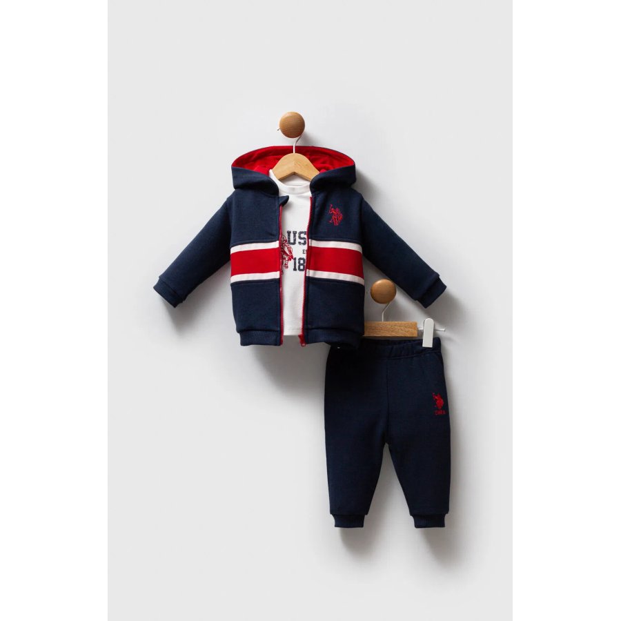 U.S. Polo Assn 3'lü Takım USB2553 Lacivert-Kırmızı