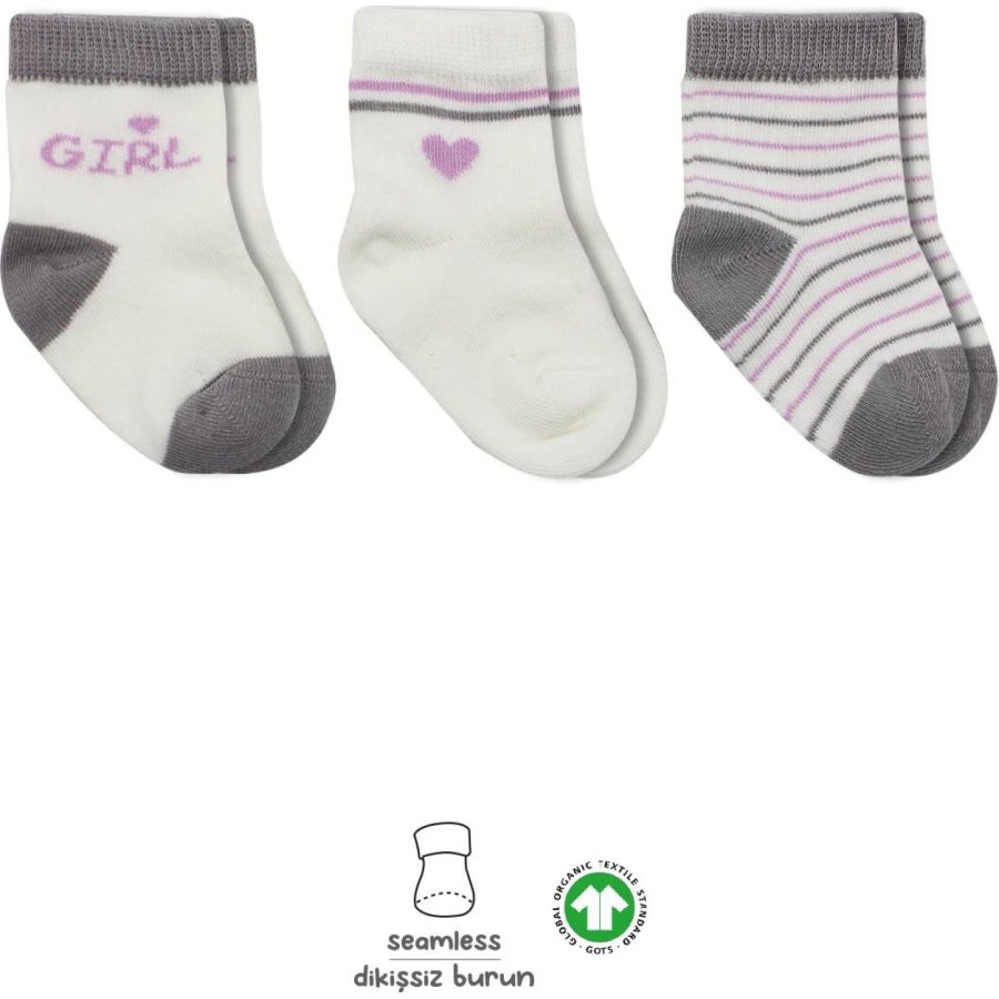 Bistyle 3'Lü Penye Boy And Girl Soket Çorap 10114 Gri