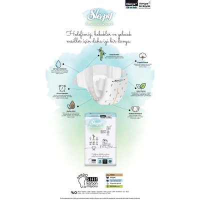 Sleepy Bio Natural Bebek Bezi, 1 Numara, 64 Adet