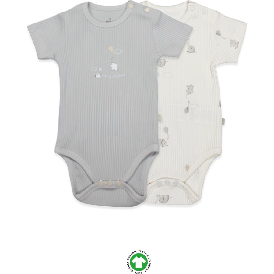 Bistyle Flying Elephant Yarım Kol 2'Li Body 17116 Ekru Gri