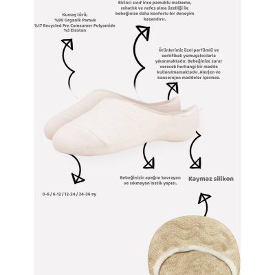 Bistyle Silikonlu Babet Soket Çorap, Toprak, 6'lı