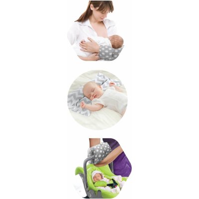 BabyJem Çok Amaçlı Emzirme Yastığı, Gri, Zigzag