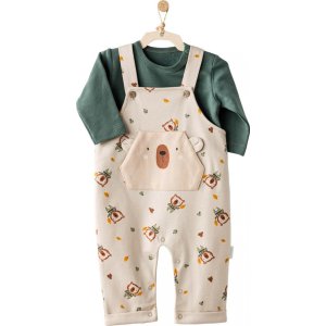 Andywawa The Woods Bebek Salopet Takım, Bej, Yeşil