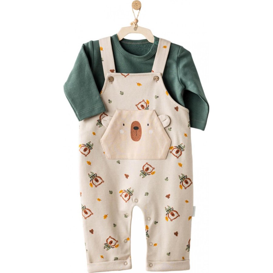 Andywawa The Woods Bebek Salopet Takım, Bej, Yeşil