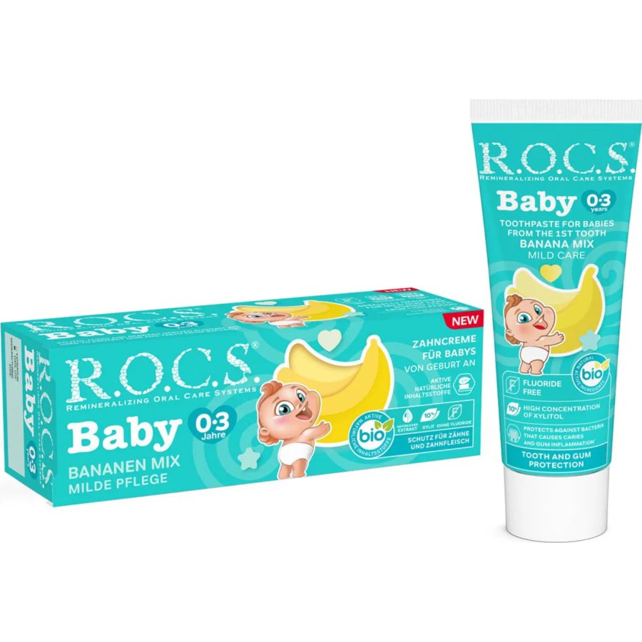 R.O.C.S.Bebek Diş Macunu Muz Püresi Tadında 0-3 Yaş 45 Gr
