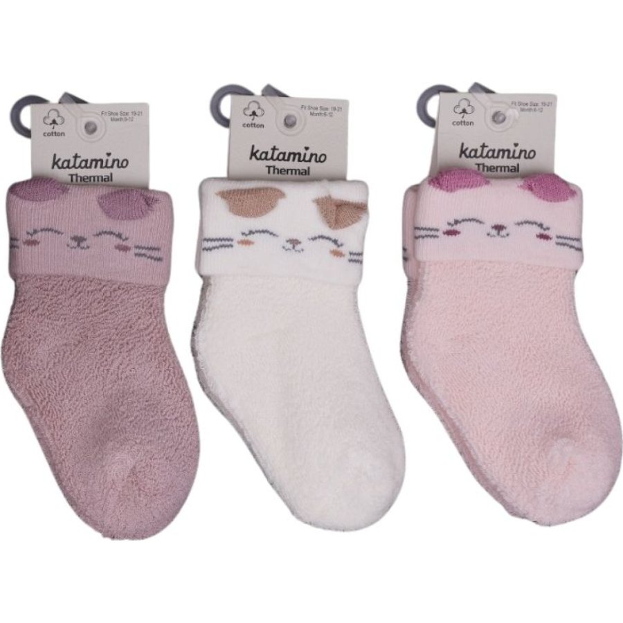 Katamino Mikaya Kız Bebek Havlu Soket Çorap K45913 Asorti