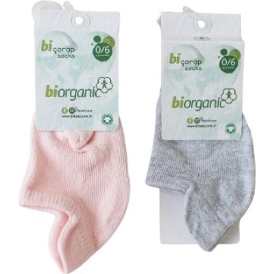 Bibaby Biorganic Sneakers Basic Çorap, Pembe