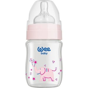 Wee Baby Klasik Plus Geniş Ağızlı Isıya Dayanıklı Cam Biberon, 120 ml