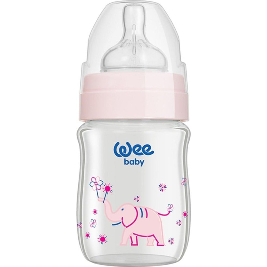 Wee Baby Klasik Plus Geniş Ağızlı Isıya Dayanıklı Cam Biberon, 120 ml