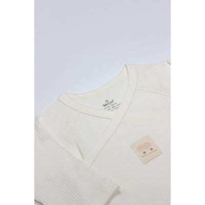 Bistyle Organic Modal Flying Balloons Kruvaze Uzun Kol Body BS17121 Ekru