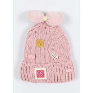Kitti Çocuk Kız Kulaklı Bere (4-8 Yaş) K24130-02 Soft Pembe
