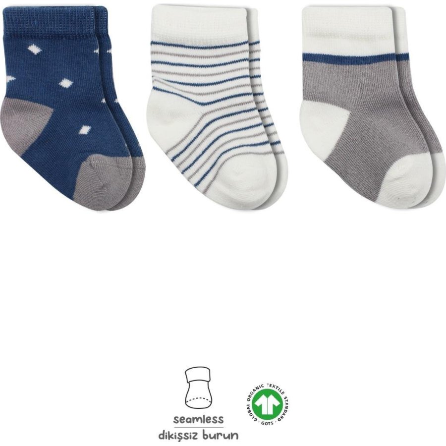 Bistyle 3'Lü Penye Erkek Soket Çorap 10111 İndigo