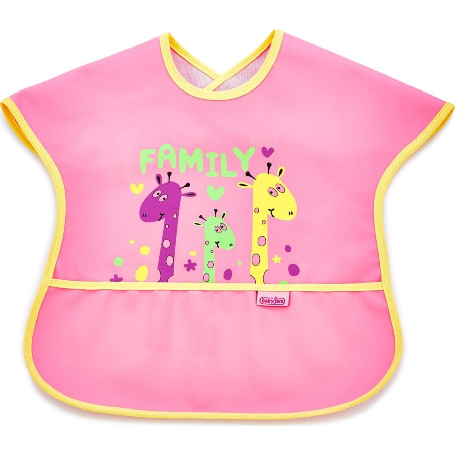 BabyJem Poli Muşamba Büyük Mama Önlüğü, Pembe