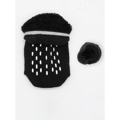 Bistyle 2'Li Altı Havlu Sneakers Kaymaz Çorap 20501 Siyah Ekru