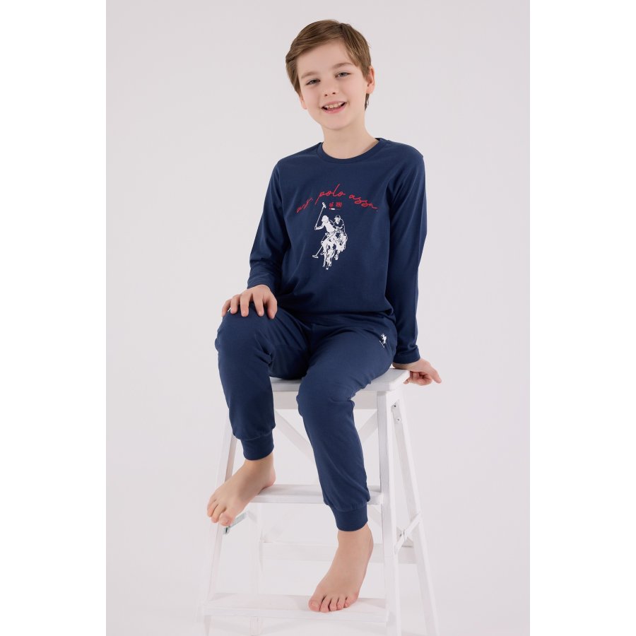 U.S. Polo Assn Uzun Kol Pijama Takım US2233-4 Koyu İndigo