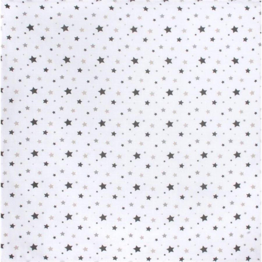 Sevi Bebe Desenli Müslin Battaniye, 100x100, Gri, Yıldız Yağmuru