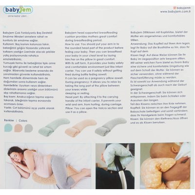 Babyjem Baş Destekli Emzirme Minderi, Gri