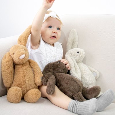 BabyJem Uyku Arkadaşım, Oturabilen Tavşan, 30 cm, Açık Kahve